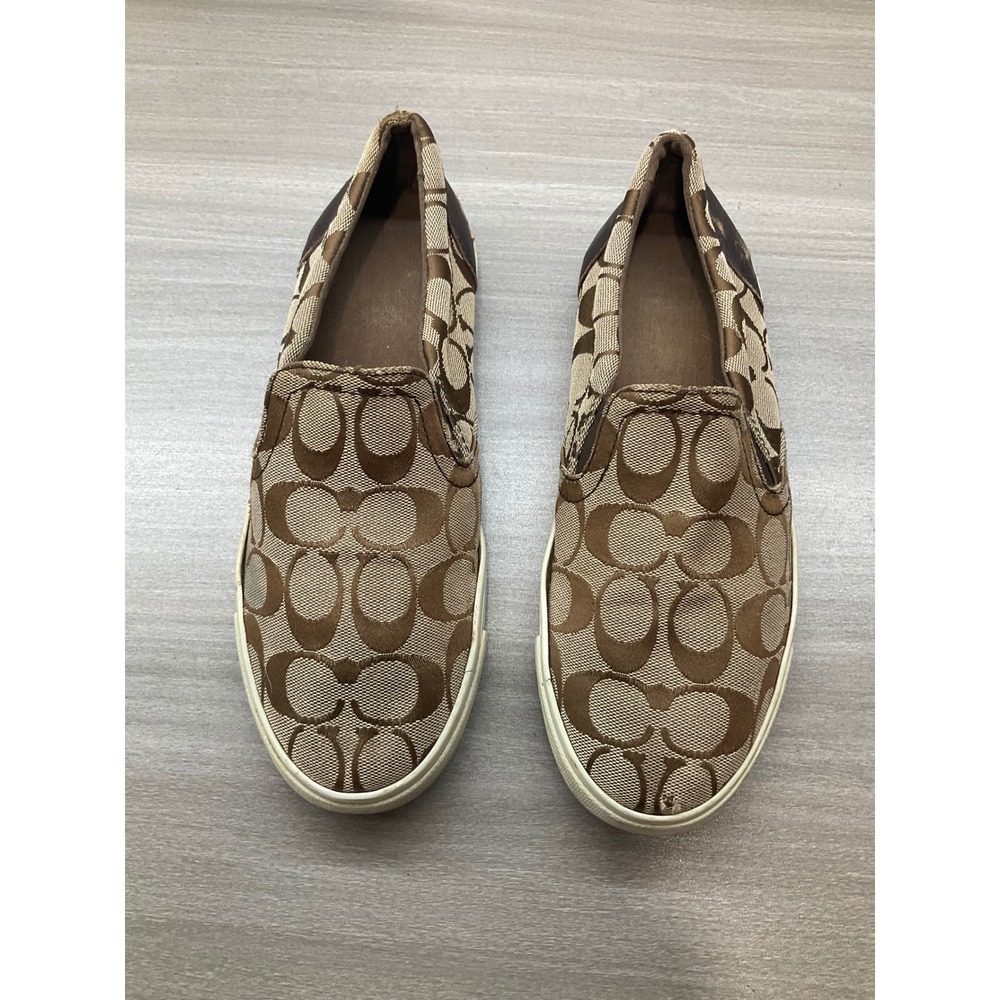 COACH SIGNATURE CANVAS SLIP ON SNEAKERS